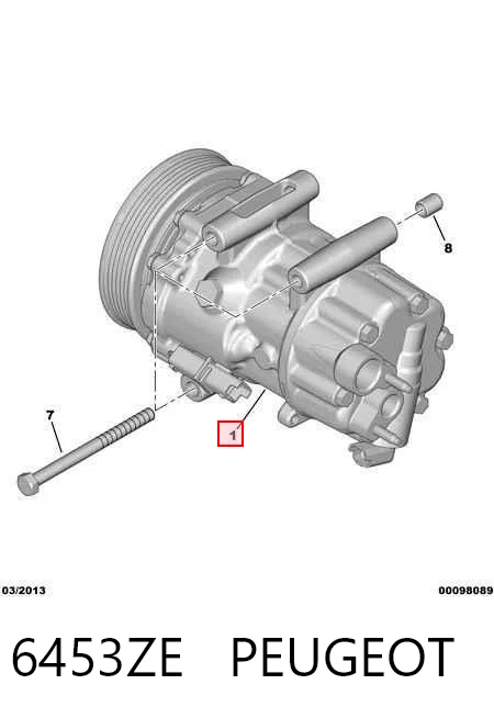 6453ZE Peugeot/Citroen Compressor de aparelho de ar condicionado