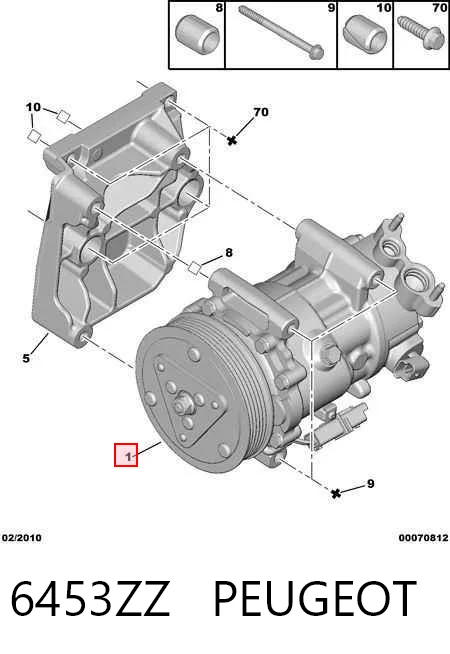 6453ZZ Peugeot/Citroen Compressor de aparelho de ar condicionado