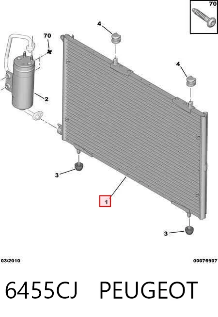 Radiador de aparelho de ar condicionado Peugeot 206  2A/C ao melhor preço