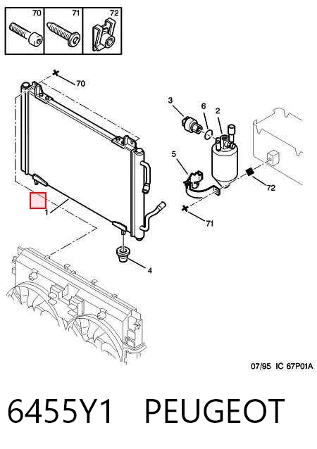 Radiador de aparelho de ar condicionado para Peugeot 406 8C