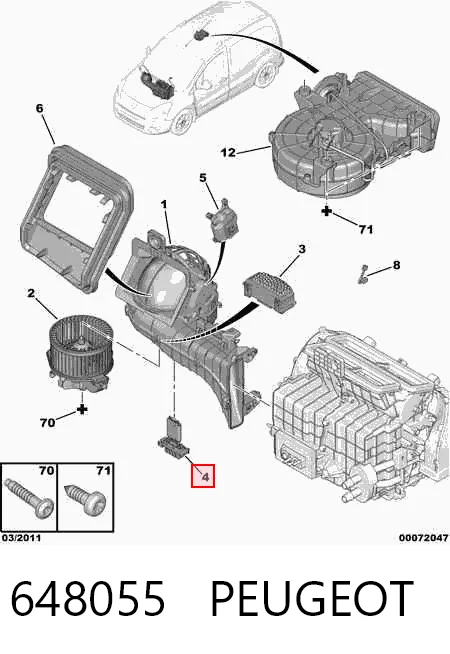 648055 Peugeot/Citroen Resistor (resistência) de ventilador de forno (de aquecedor de salão)