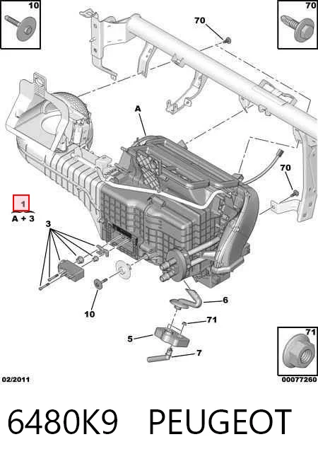 6480K9 Peugeot/Citroen Caixa de forno montado