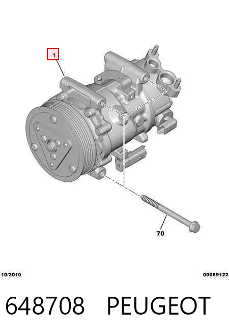 648708 Peugeot/Citroen Compressor de aparelho de ar condicionado