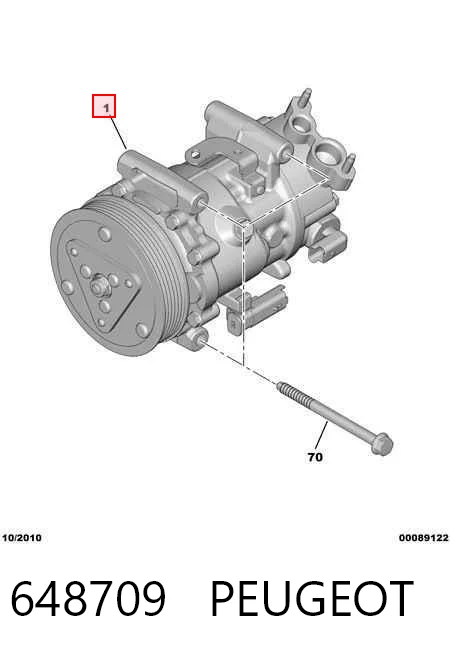 648709 Peugeot/Citroen Compressor de aparelho de ar condicionado