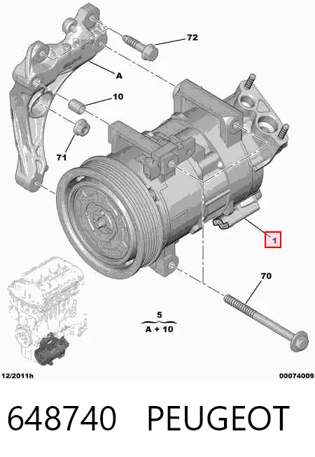 648740 Peugeot/Citroen Compressor de aparelho de ar condicionado