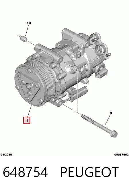 648754 Peugeot/Citroen Compressor de aparelho de ar condicionado