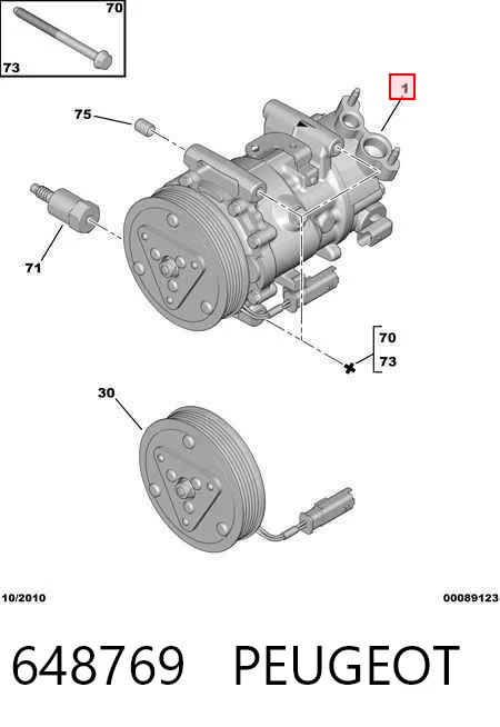 648769 Peugeot/Citroen Compressor de aparelho de ar condicionado