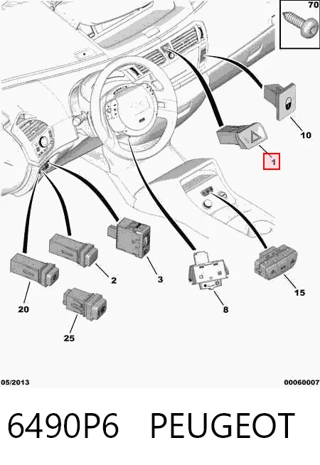 Botão de ativação do sinal de emergência Citroen C4  UA ao melhor preço