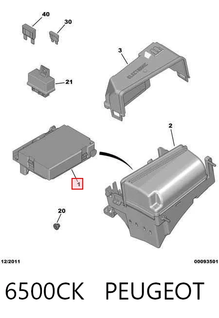 Unidade de dispositivos de segurança para Citroen Jumpy II 