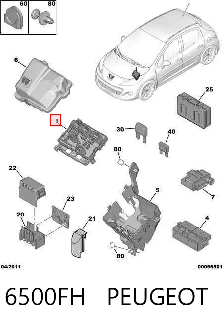 6500FH Peugeot/Citroen Unidade de dispositivos de segurança