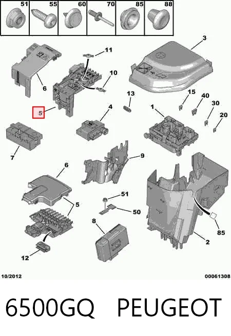 6500GQ Peugeot/Citroen Unidade de dispositivos de segurança
