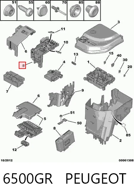 6500GR Peugeot/Citroen Unidade de dispositivos de segurança