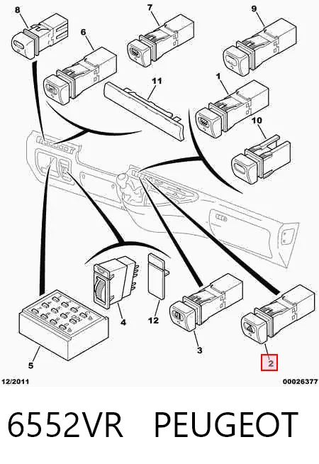 Botão de ativação do sinal de emergência Citroen Jumpy I BS, BT, BY, BZ ao melhor preço