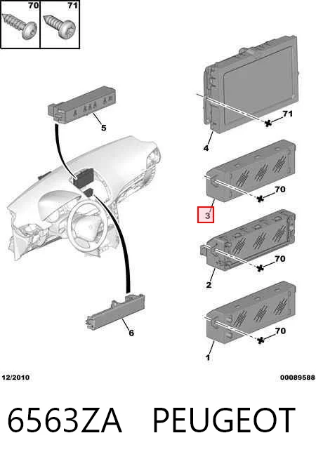 Mostrador multifuncional para Peugeot 407 SW 6E