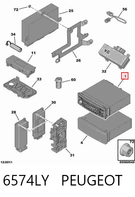Aparelhagem de som (rádio AM/FM) para Citroen C4 GRAND PICASSO I UA
