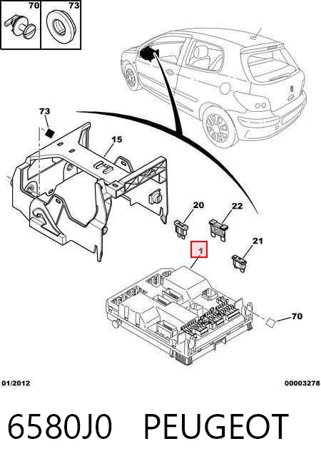 Unidade de conforto para Peugeot 307  3A, 3C