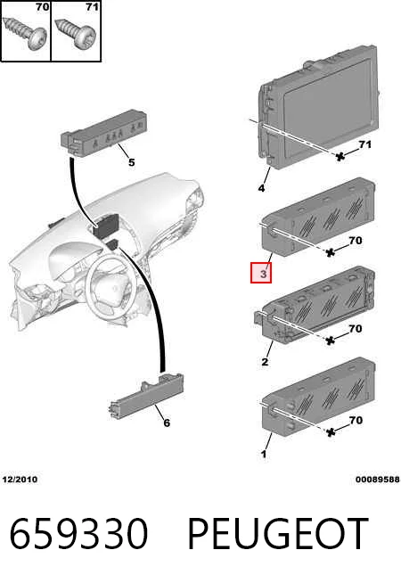 Mostrador multifuncional Peugeot 407 SW 6E