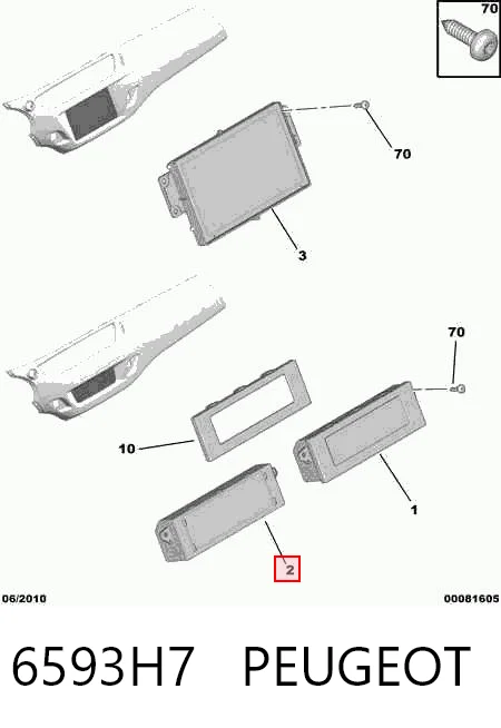 Mostrador multifuncional para Citroen C5 III RD