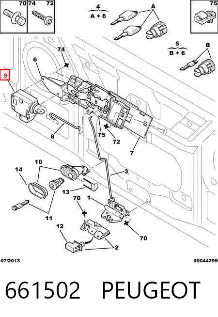 661502 Peugeot/Citroen Motor acionador de abertura/fechamento da porta