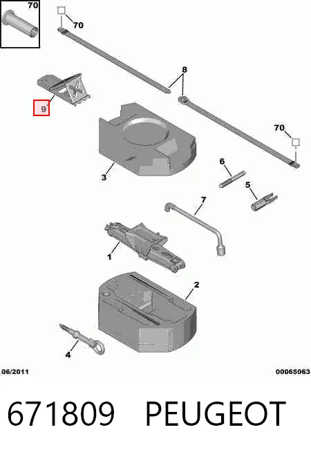671809 Peugeot/Citroen Mecanismo de recuperação (sapato)