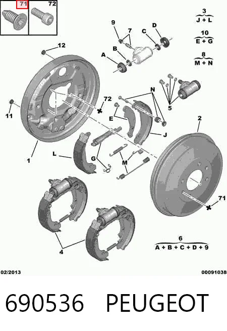 690536 Peugeot/Citroen Parafuso do freio de disco