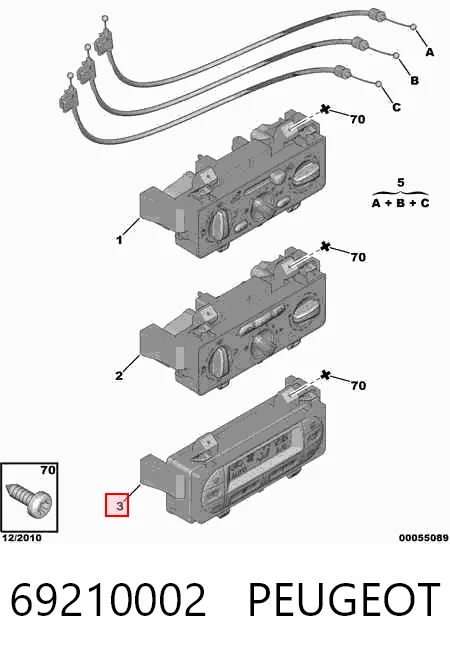 Unidade de controlo dos modos de aquecimento/condicionamento para Citroen C3 I FC
