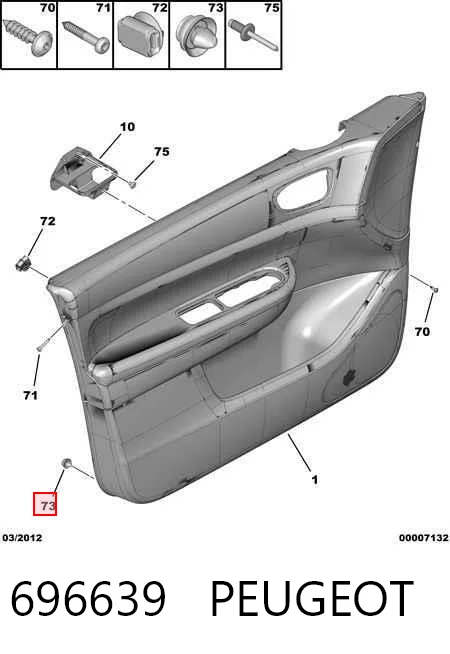 696639 Peugeot/Citroen Cápsula (prendedor) de fixação de revestimento da porta
