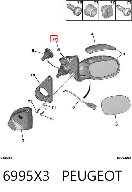 6995X3 Peugeot/Citroen Cápsula (prendedor) de fixação de grelha do radiador de esfriamento