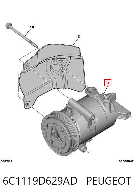 6C1119D629AD Peugeot/Citroen Compressor de aparelho de ar condicionado