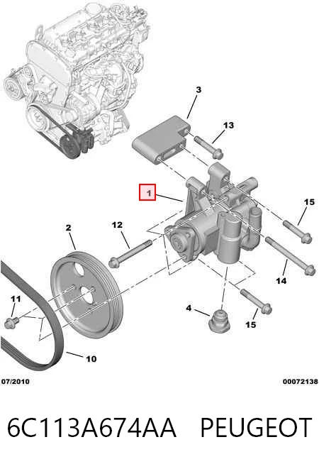 6C113A674AA Peugeot/Citroen Bomba da Direção hidrâulica assistida