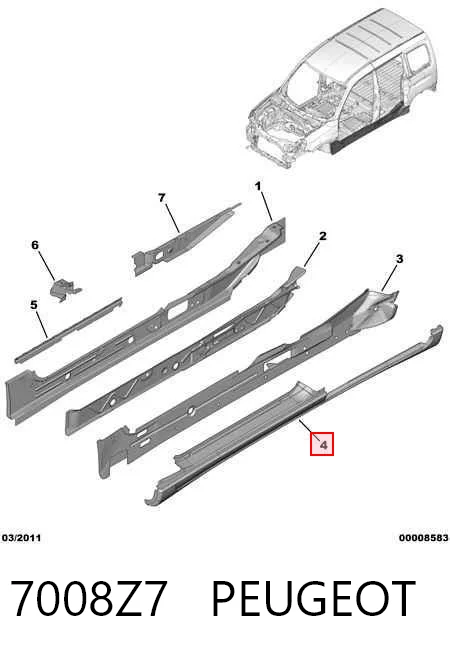 Compre Acesso externo direito Citroen Berlingo 