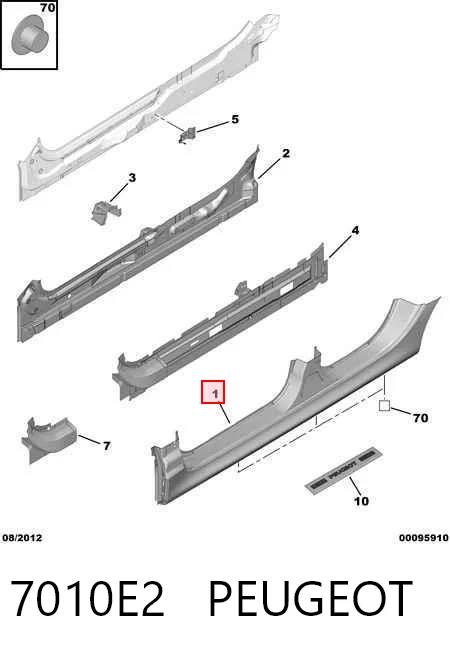 Acesso externo direito Peugeot 206  2E, K ao melhor preço