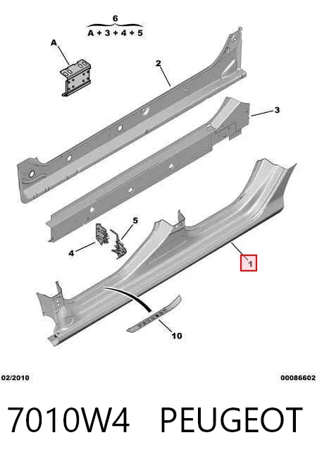 Acesso externo direito para Peugeot 308 4A, 4C