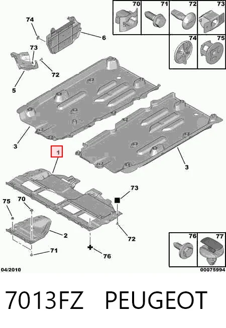 Proteção de motor, de panela (da seção de motor) Citroen C3  SH ao melhor preço