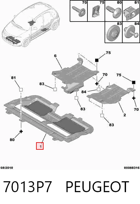Proteção de motor, de panela (da seção de motor) para Citroen C3 I FC