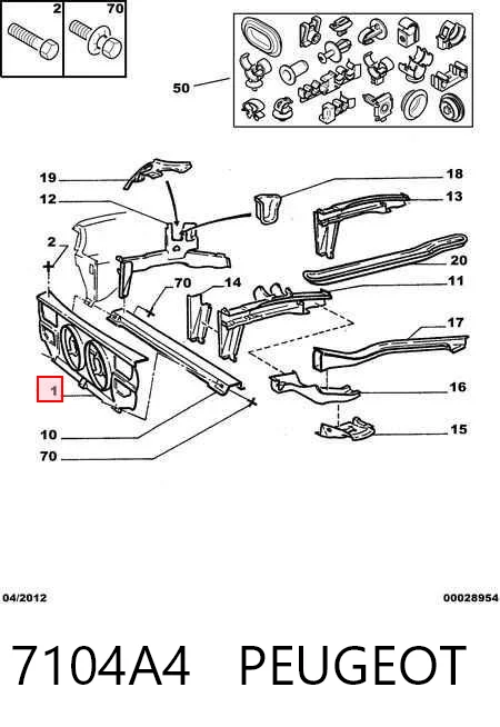 Suporte do radiador montado (painel de montagem de fixação das luzes) Peugeot 405 I 15B