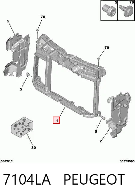  Suporte do radiador montado (painel de montagem de fixação das luzes) Citroen C4 Cactus SUV (2014 - 2026) Cactus