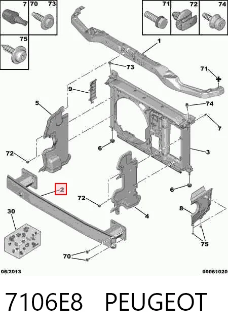 Reforçador do pára-choque dianteiro para Citroen C4 GRAND PICASSO I UA