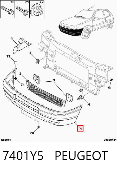 Pára-choque dianteiro Citroen Saxo preço, a partir de 83,45 USD