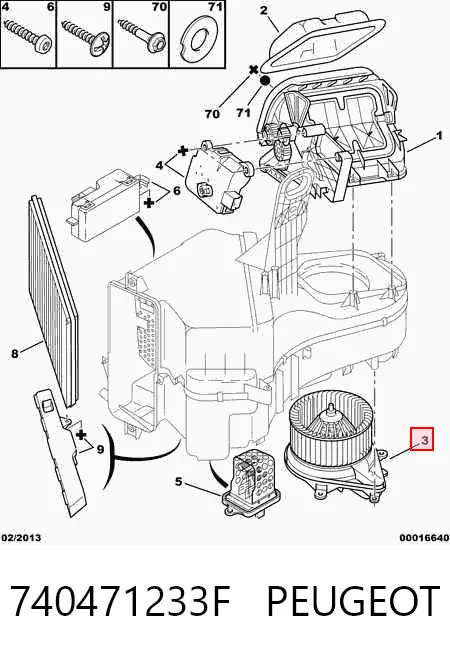 Motor de ventilador de forno (de aquecedor de salão) para Citroen Xsara  N1