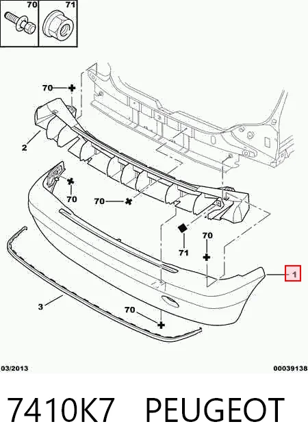 Pára-choque traseiro para Citroen Saxo S0, S1