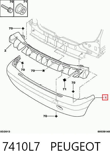 Pára-choque traseiro Citroen Saxo  S0, S1