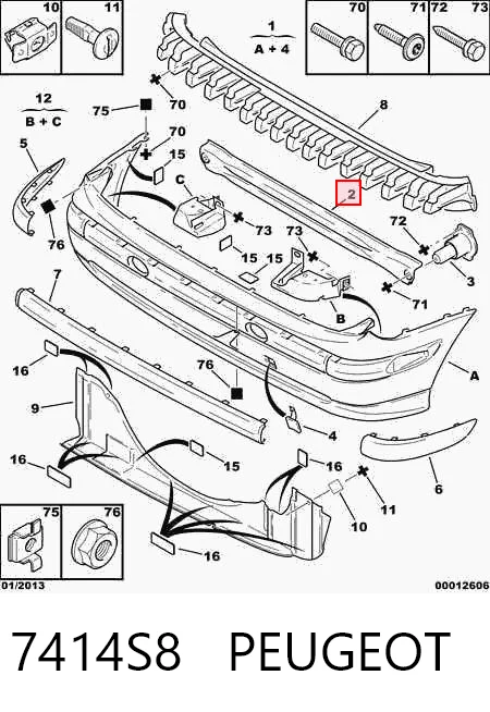  Reforçador do pára-choque traseiro Citroen C5 I hatchback (DC) (2001 - 2004) I