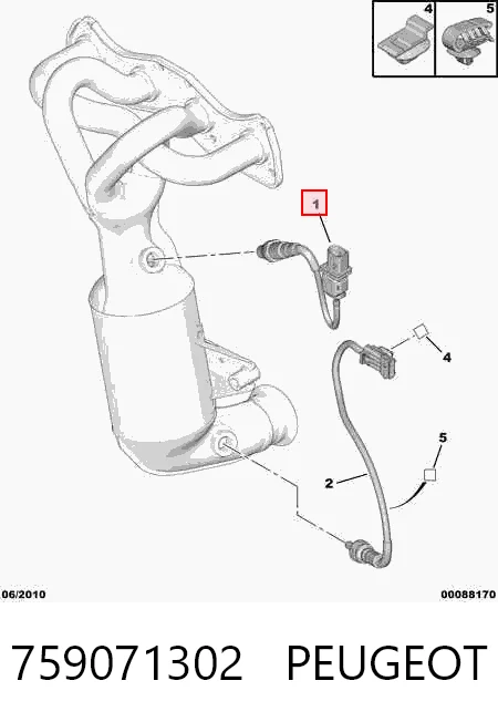 759071302 Peugeot/Citroen Sonda lambda, sensor de oxigênio até o catalisador