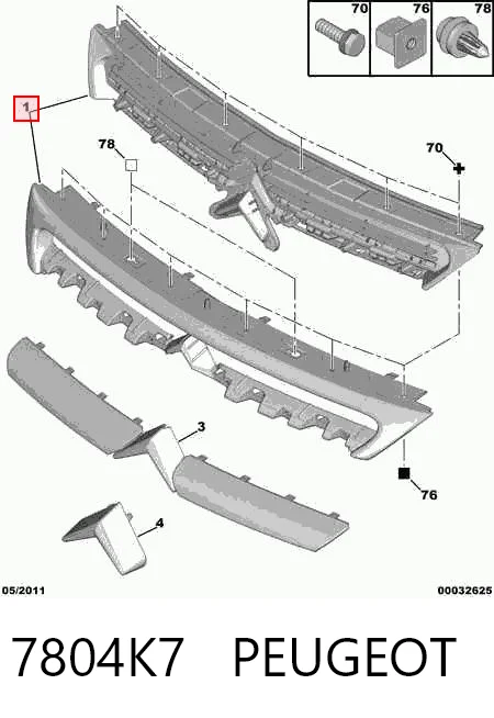 Grelha do radiador para Citroen C8 EA, EB