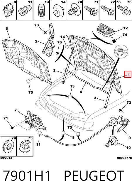  Capota Peugeot 306 hatchback (7A) (1993 - 2001) 