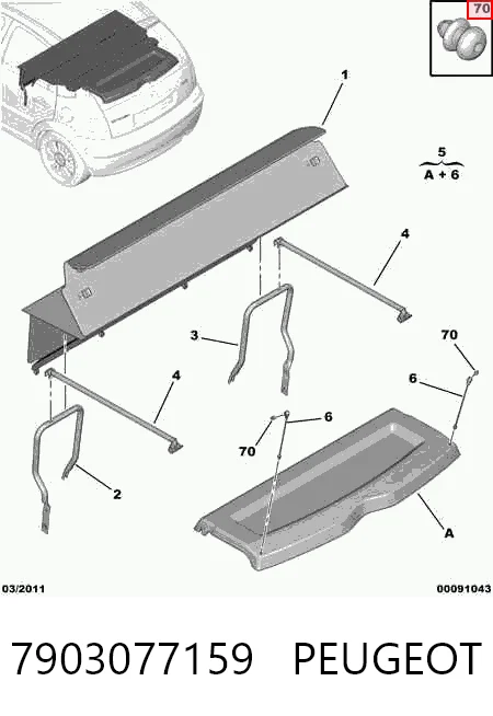 Braçadeira de estante de salão 7903077159 General Motors