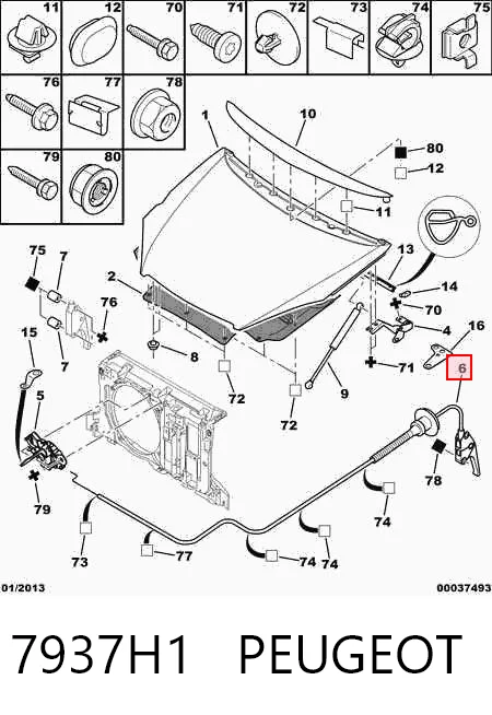 Cabo de abertura da capota Citroen C5  DC ao melhor preço