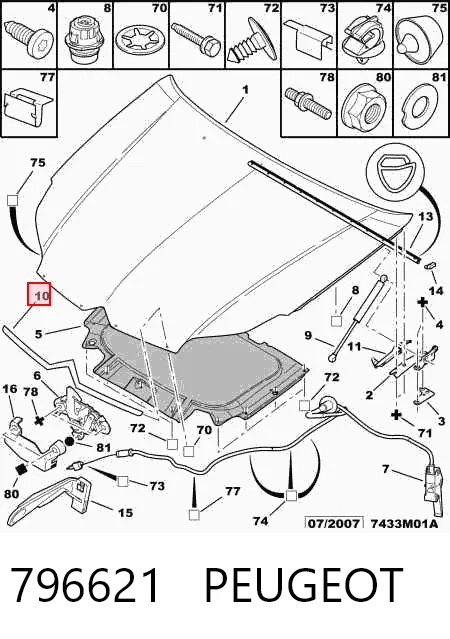 Moldura da capota Citroen C5  RC ao melhor preço