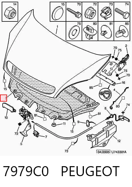 Isolamento de ruído da capota Citroen Xsara  N68 ao melhor preço